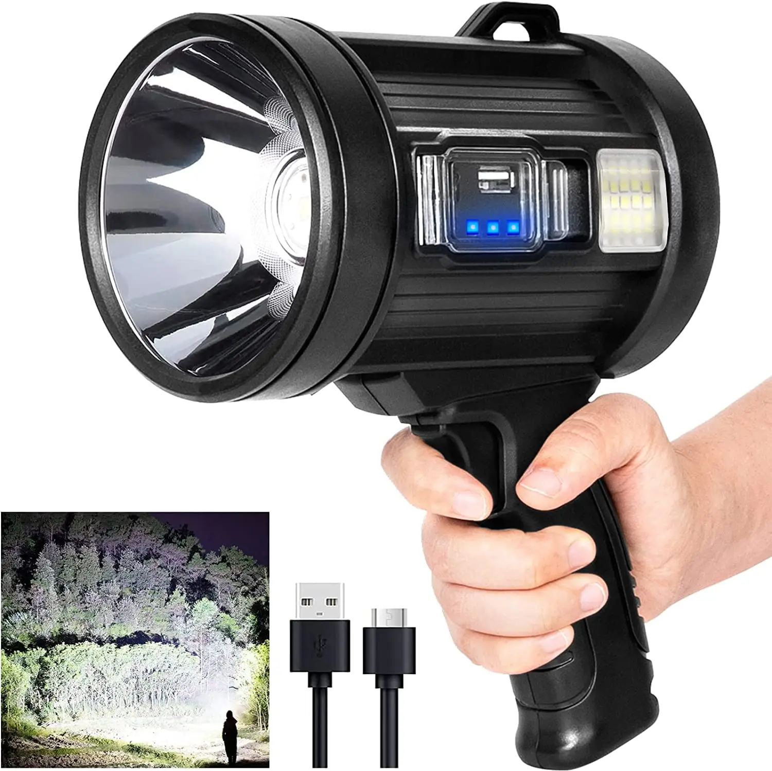 Renewable Energy Source - Rechargeable Spotlight, 1000,000 Lumens Handheld Hunting