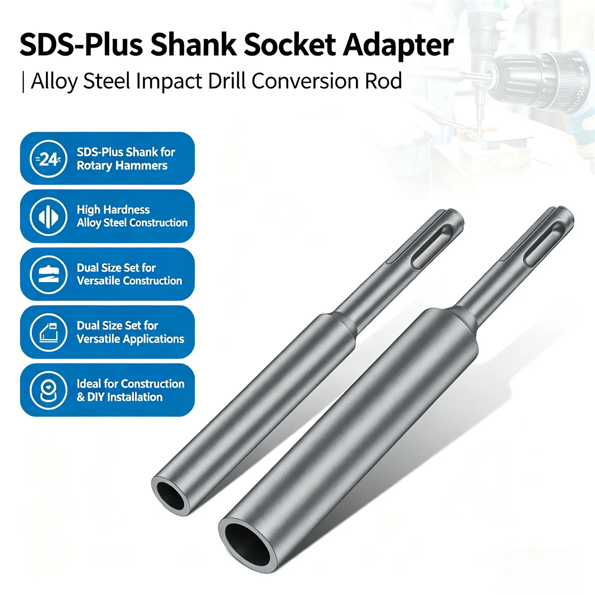 2Pcs SDS Plus Ground Rod Drive - Earthing Grounding Rod incelemesi ve fiyatı