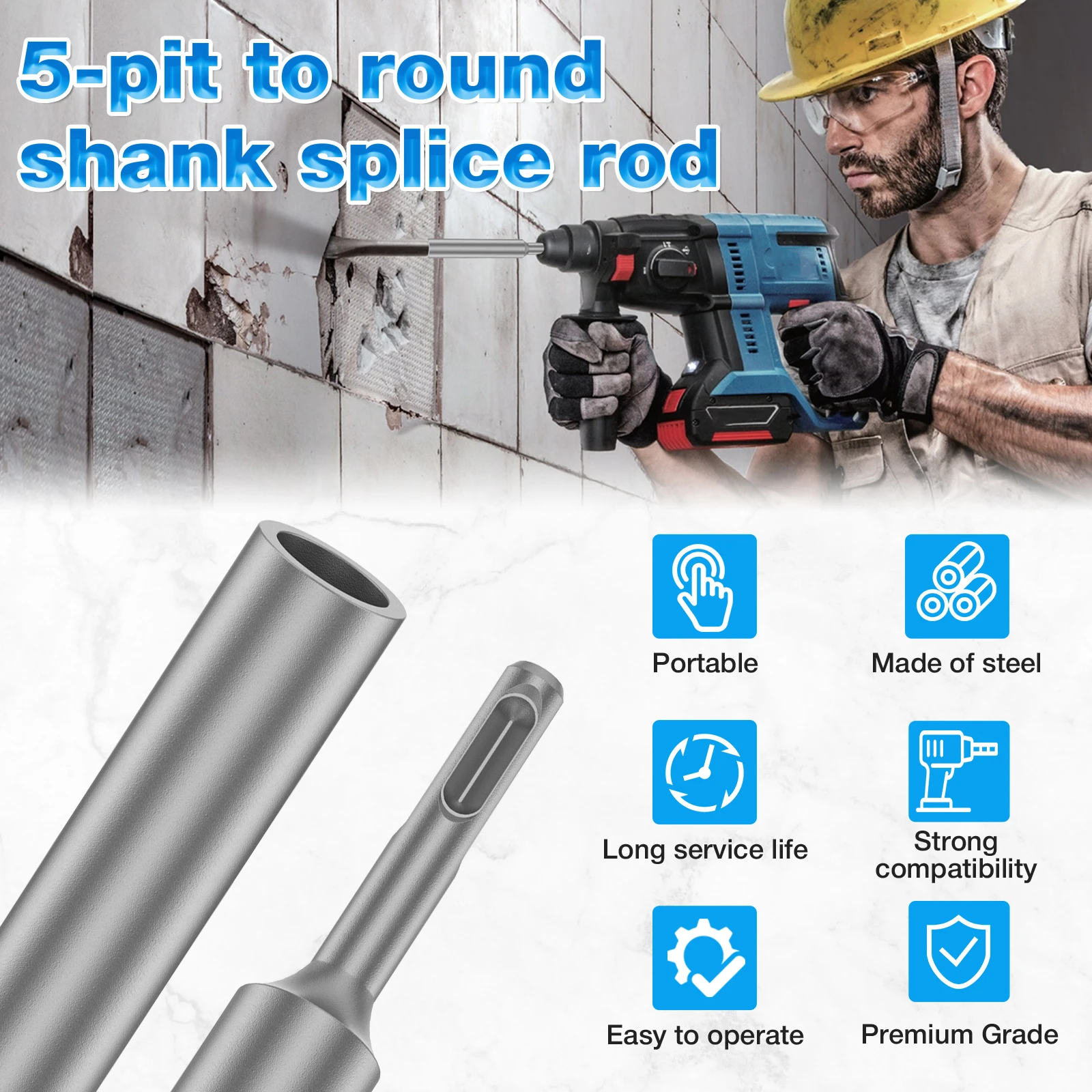 2Pcs SDS Plus Ground Rod Drive - Earthing Grounding Rod incelemesi ve fiyatı