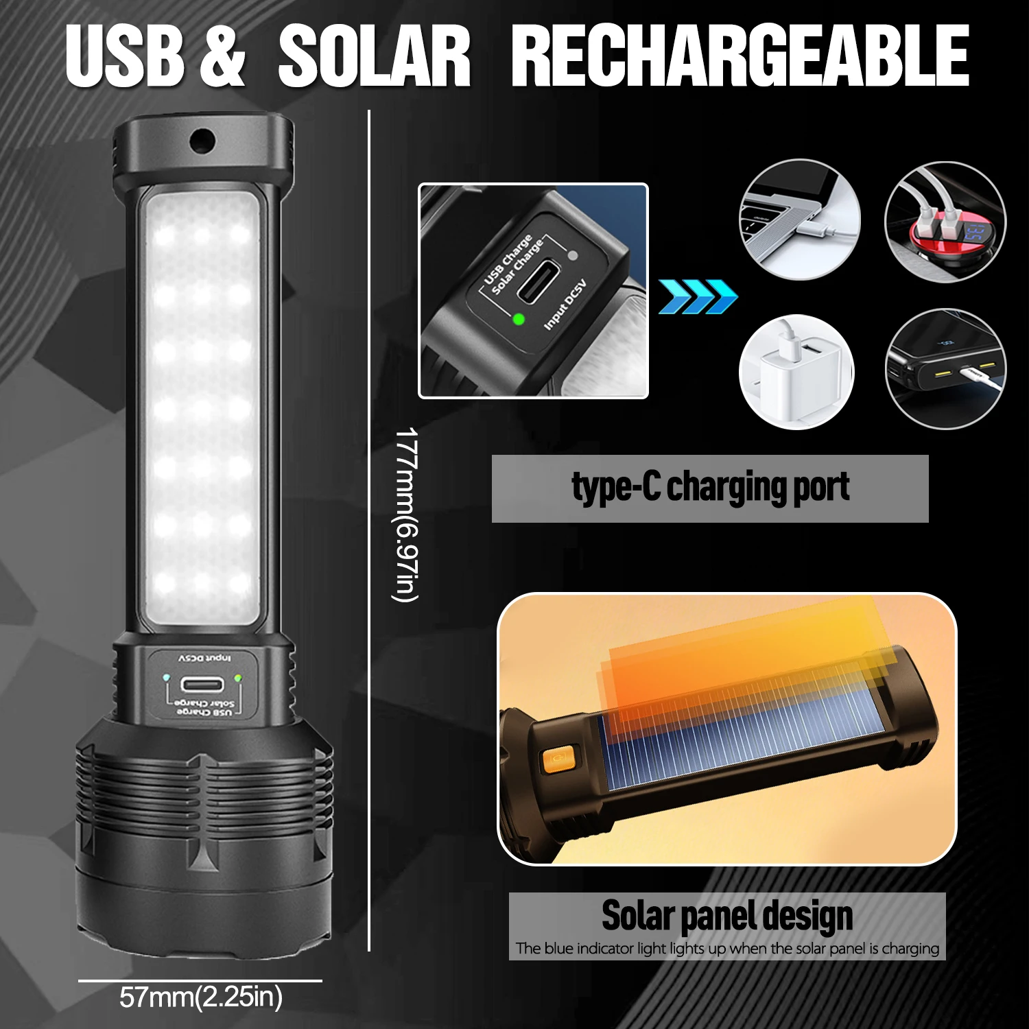 Solar-powered Flashlight Super - Renewable Energy Source incelemesi ve fiyatı