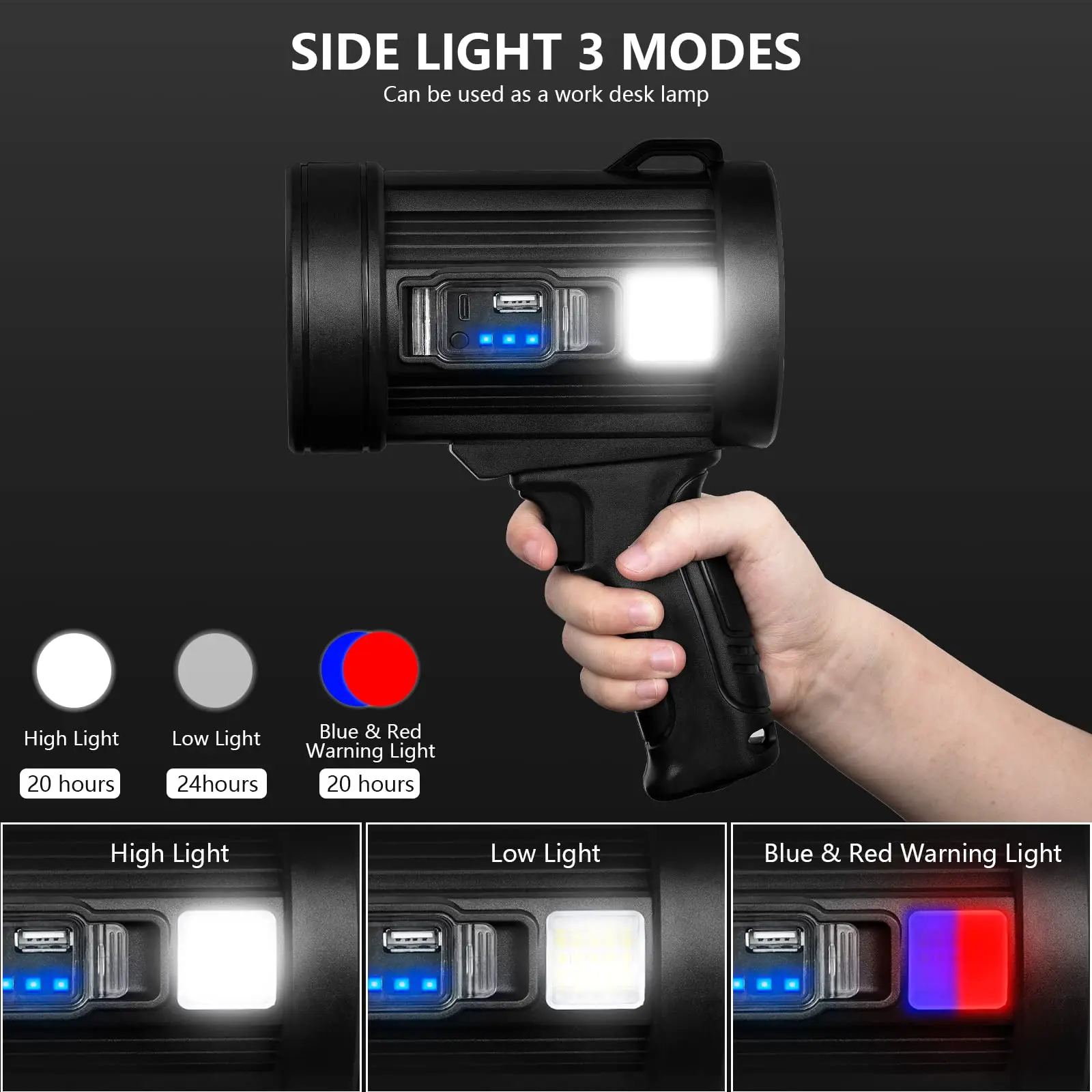 Rechargeable Spotlight, 1000,0 - Renewable Energy Source incelemesi ve fiyatı